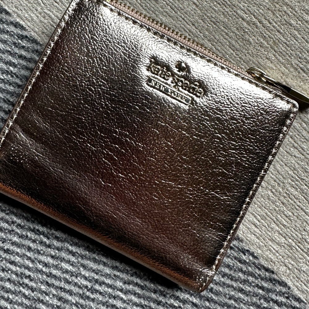 Kate Spade min wallet rose gold shiny